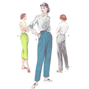 1950s Pattern, Women's Slacks, Pants - Multi-sizes