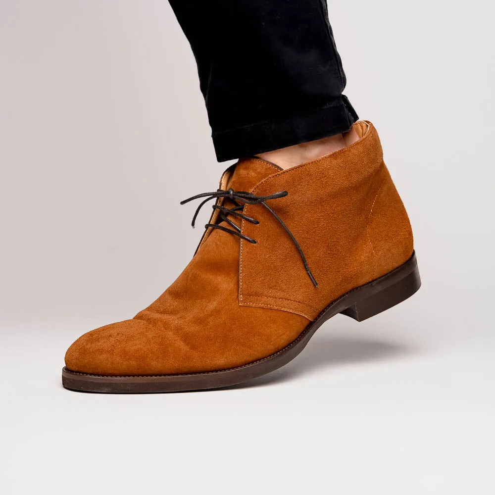 46-592-TOB MARCO Suede Calfskin Chukka Boot, Tobacco