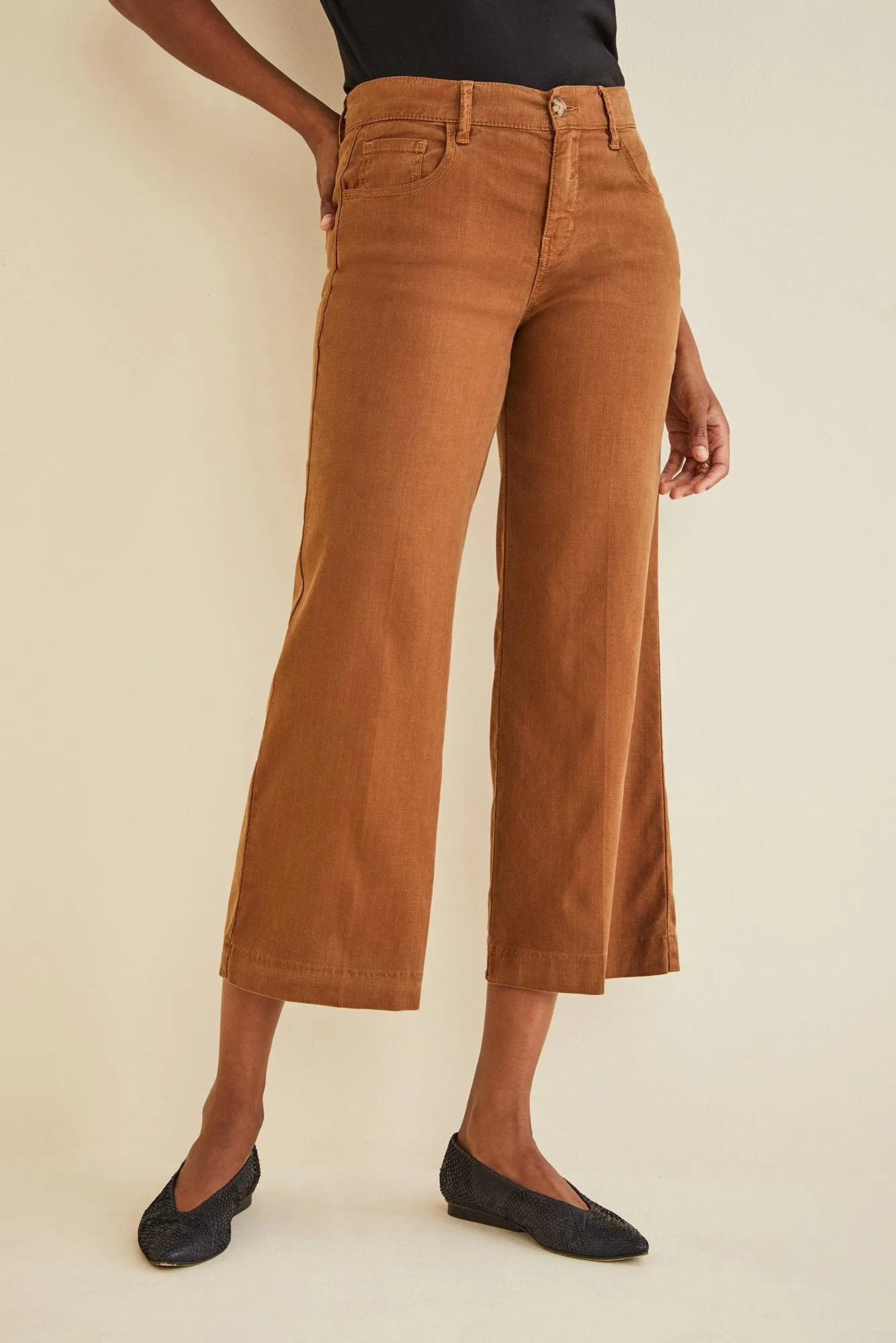 Annabelle Wide Leg Cropped Pant