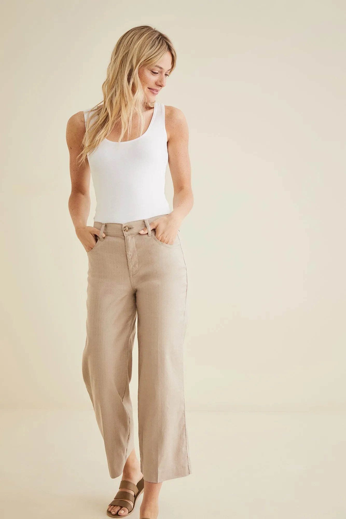 Annabelle Wide Leg Cropped Pant