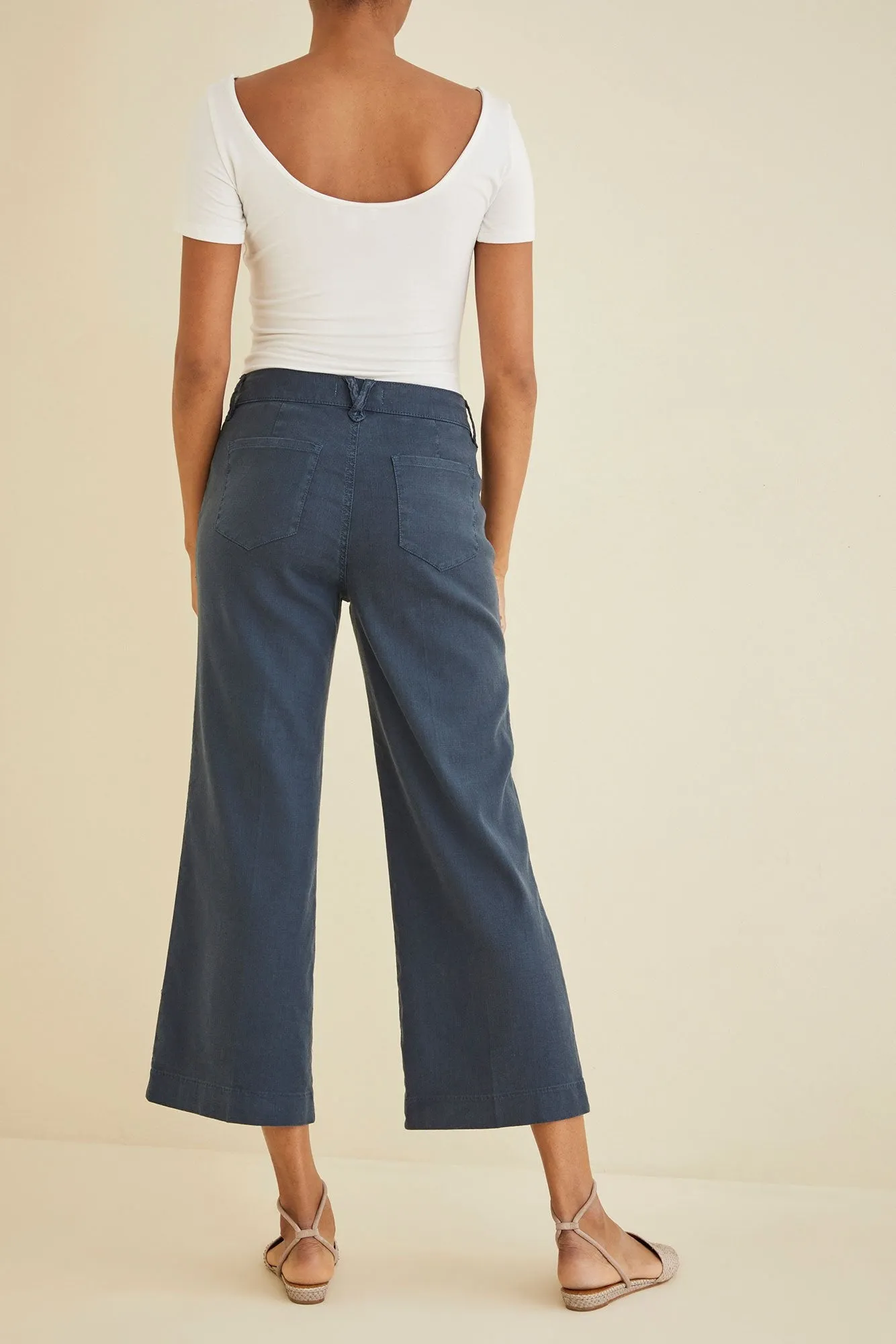 Annabelle Wide Leg Cropped Pant