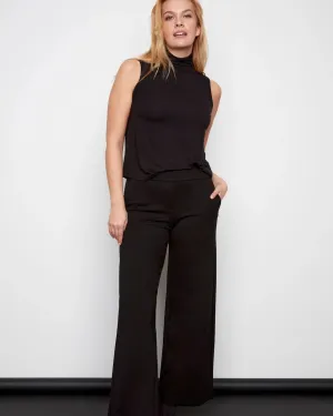 Audrey Wide Leg Ponte Pant | Black