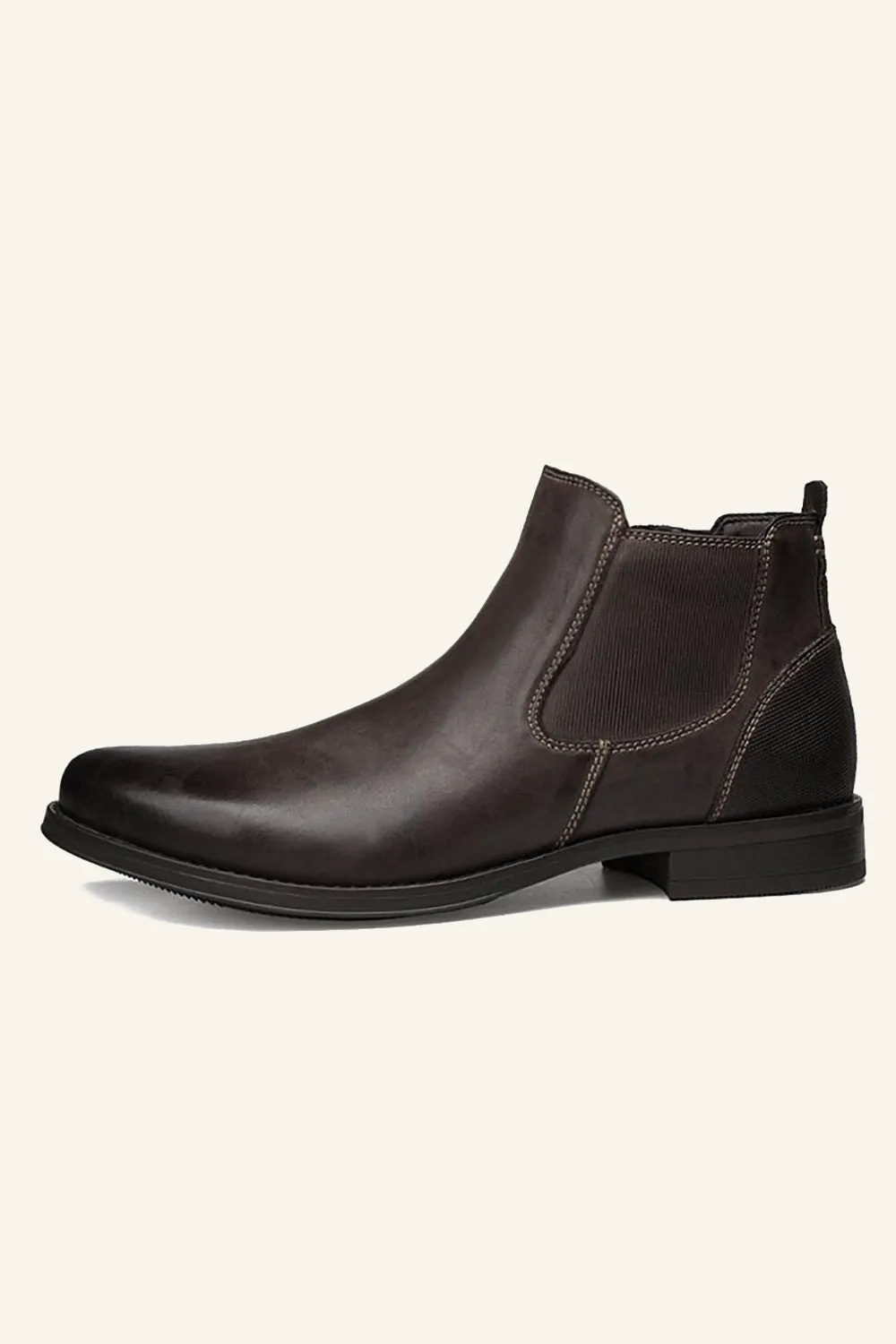 Black Slip On Leather Men's Chelsea Boots