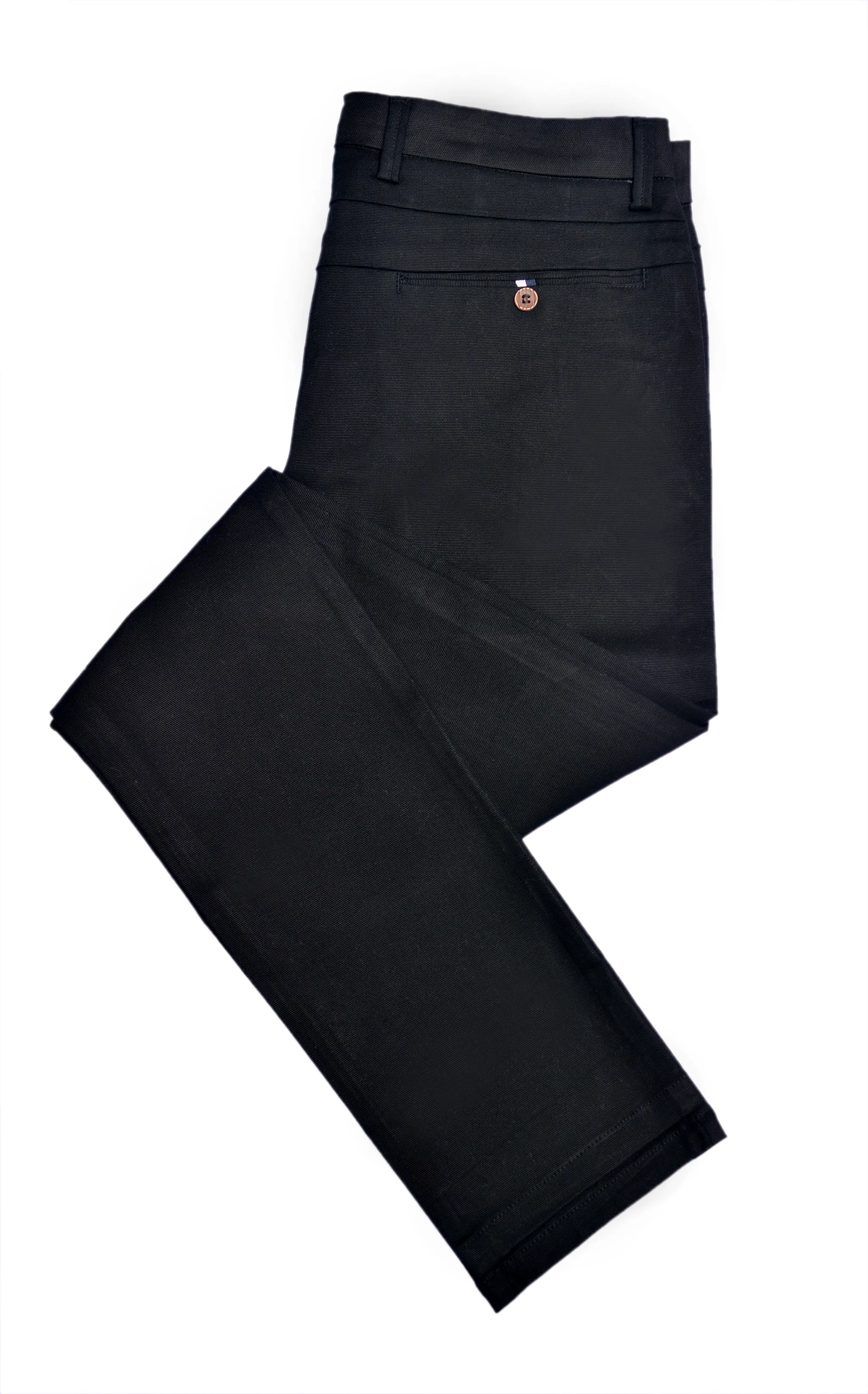 Black Textured Cotton Chinos Pants