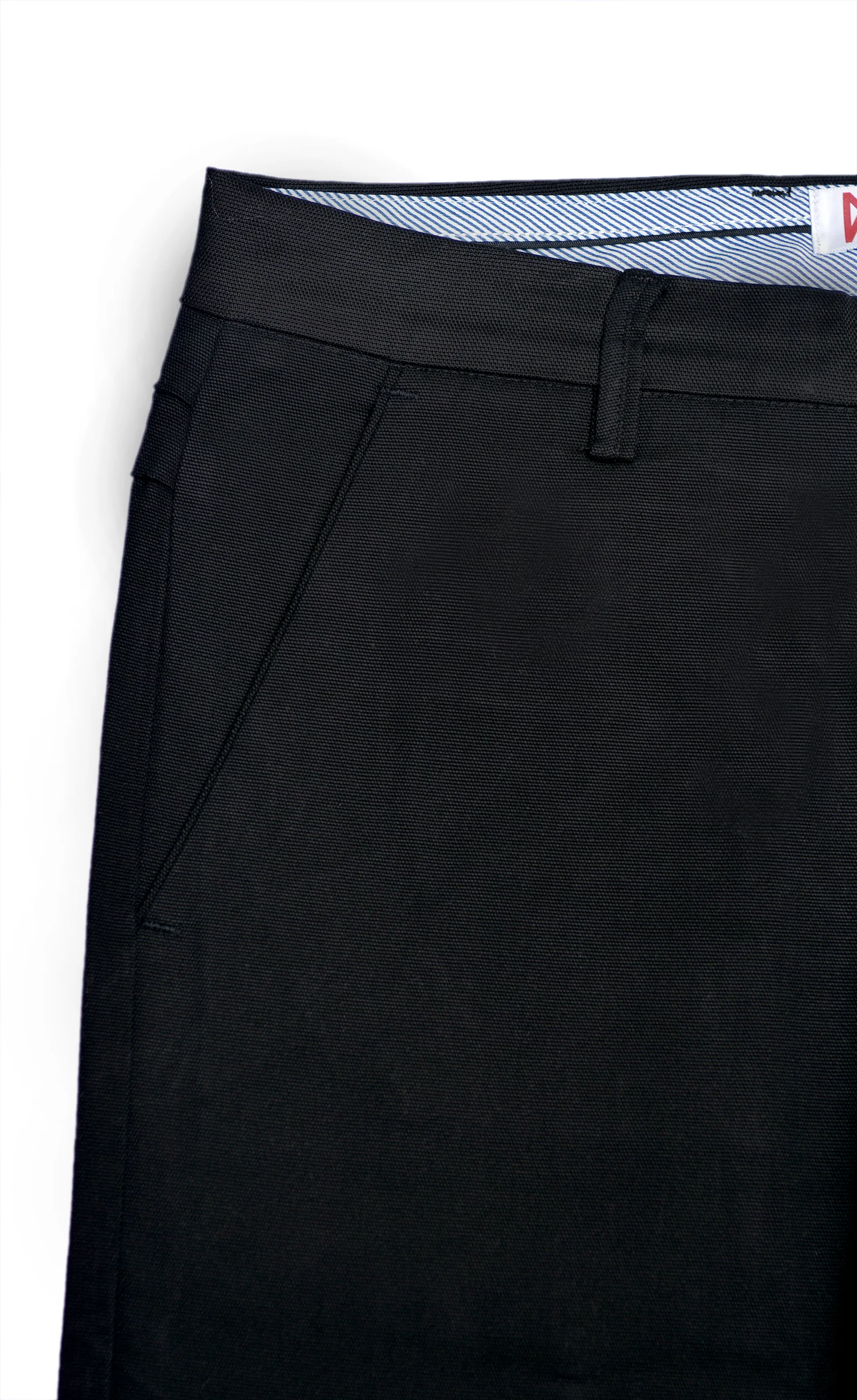 Black Textured Cotton Chinos Pants