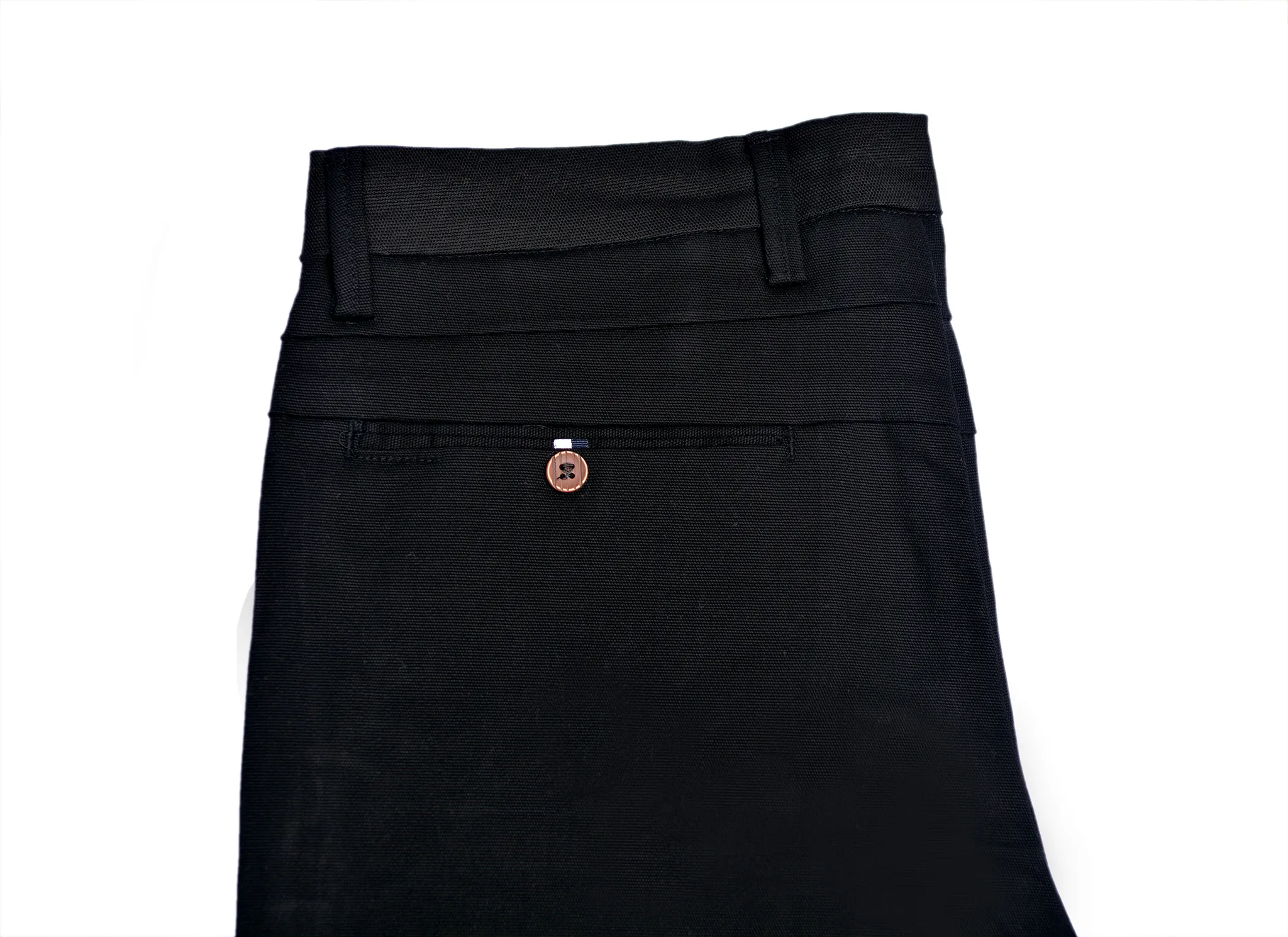 Black Textured Cotton Chinos Pants