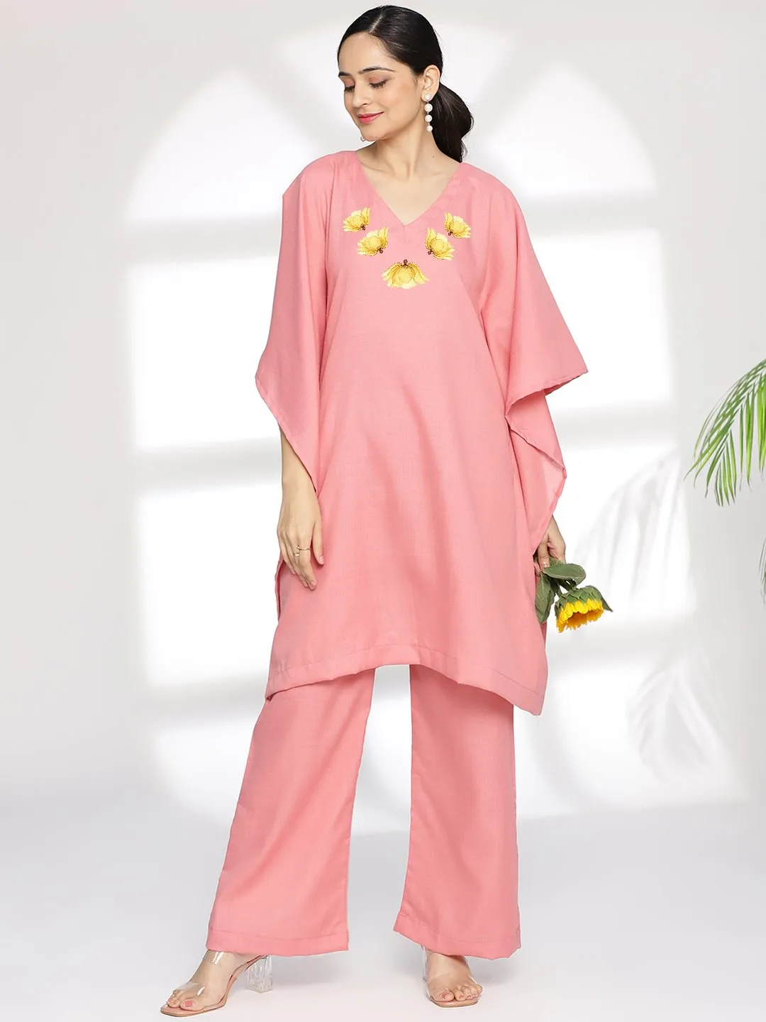 Blush CottonSlub ShortKaftan - Iridessa