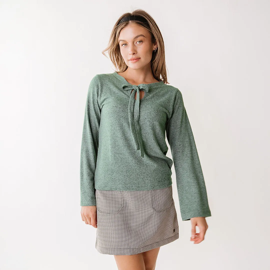 Bow Tie Sweater, Dusk Green