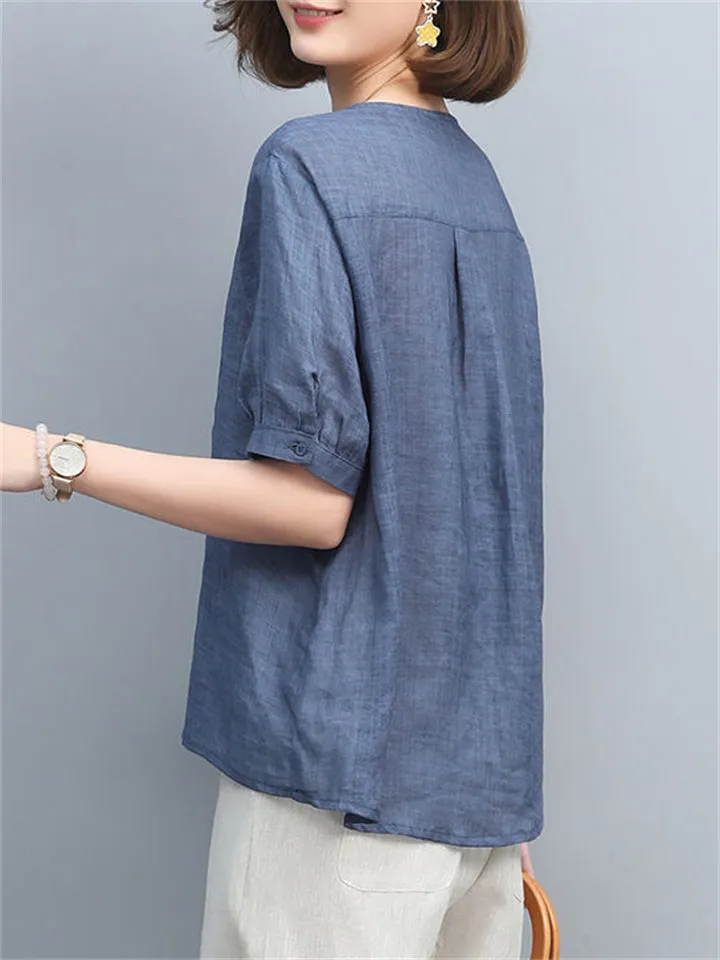 Breathable Summer Cotton Linen Shirts For Women