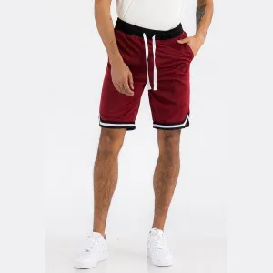 Burgundy Striped Basketball Shorts