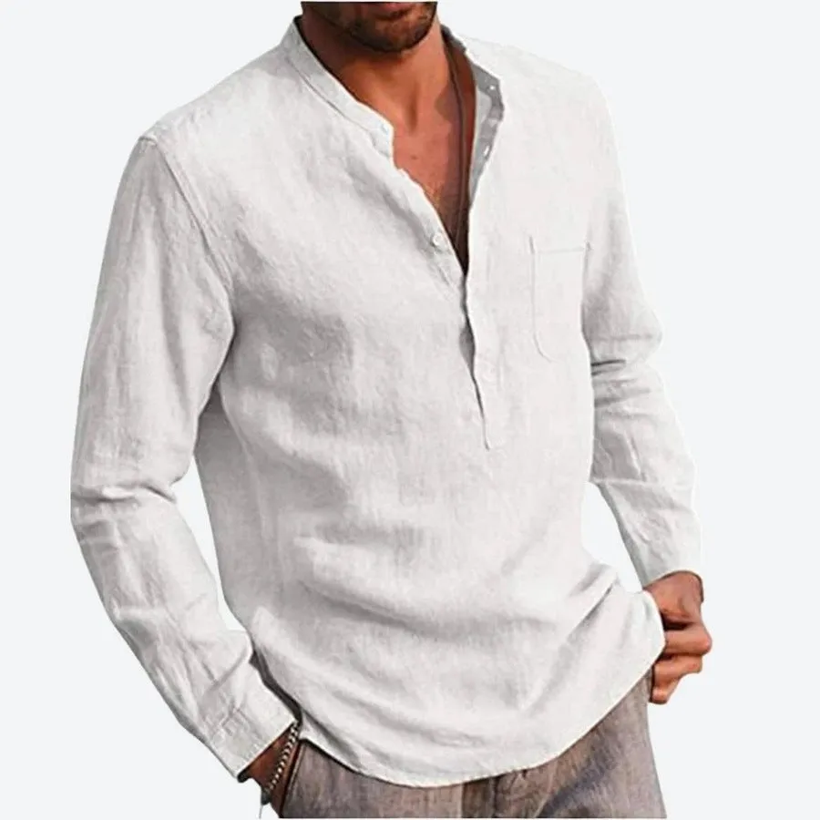 Casual Long-Sleeve Henley Shirts