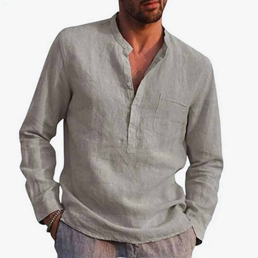 Casual Long-Sleeve Henley Shirts