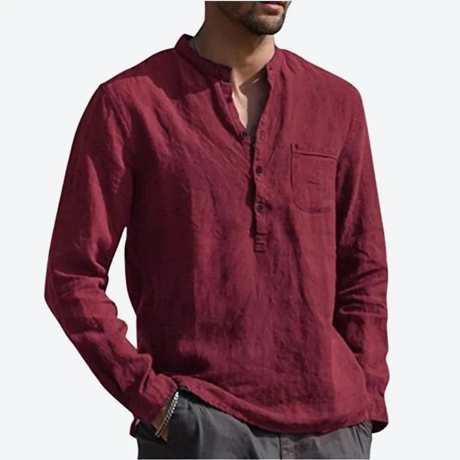 Casual Long-Sleeve Henley Shirts