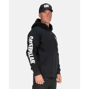 CAT Men's Full Zip Hooded Work Sweatshirt - Black W10840