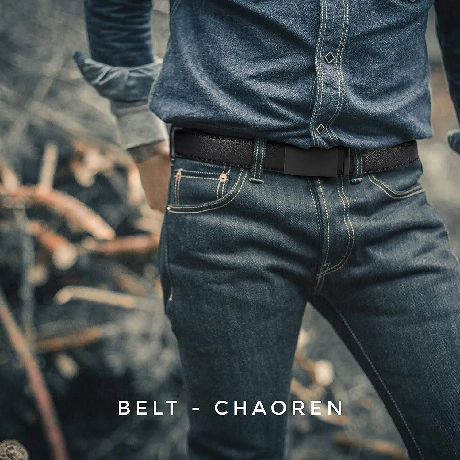 Chaoren Leather Ratchet Dress  Belt | with Automatic Slide | Basic Automatic Buckle W Dress Belt