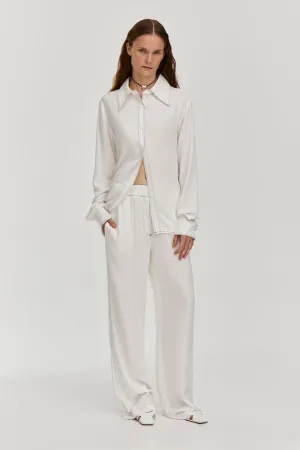 Contrast stitching trousers - White