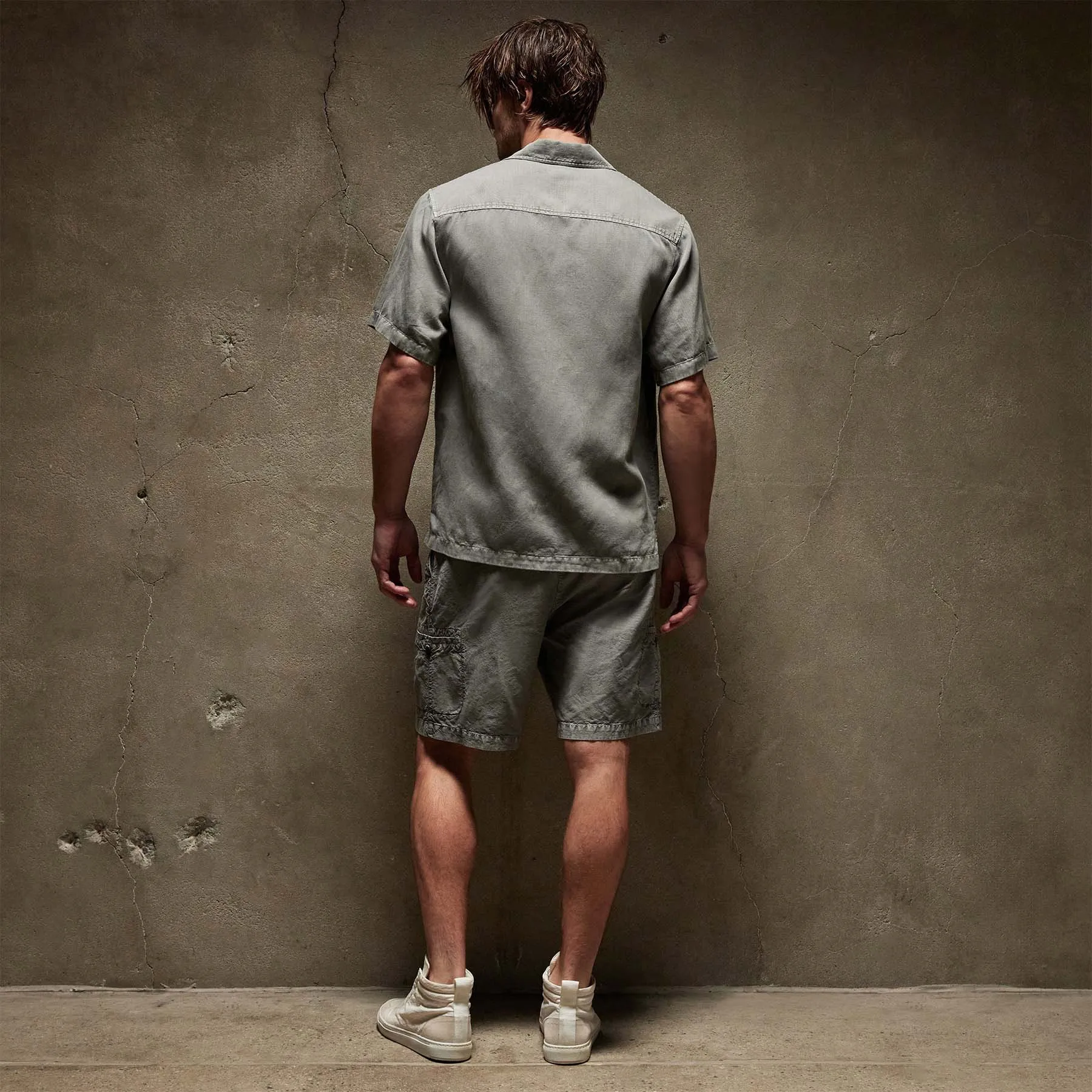 Cotton Linen Short Sleeve - Silver Grey Pigment