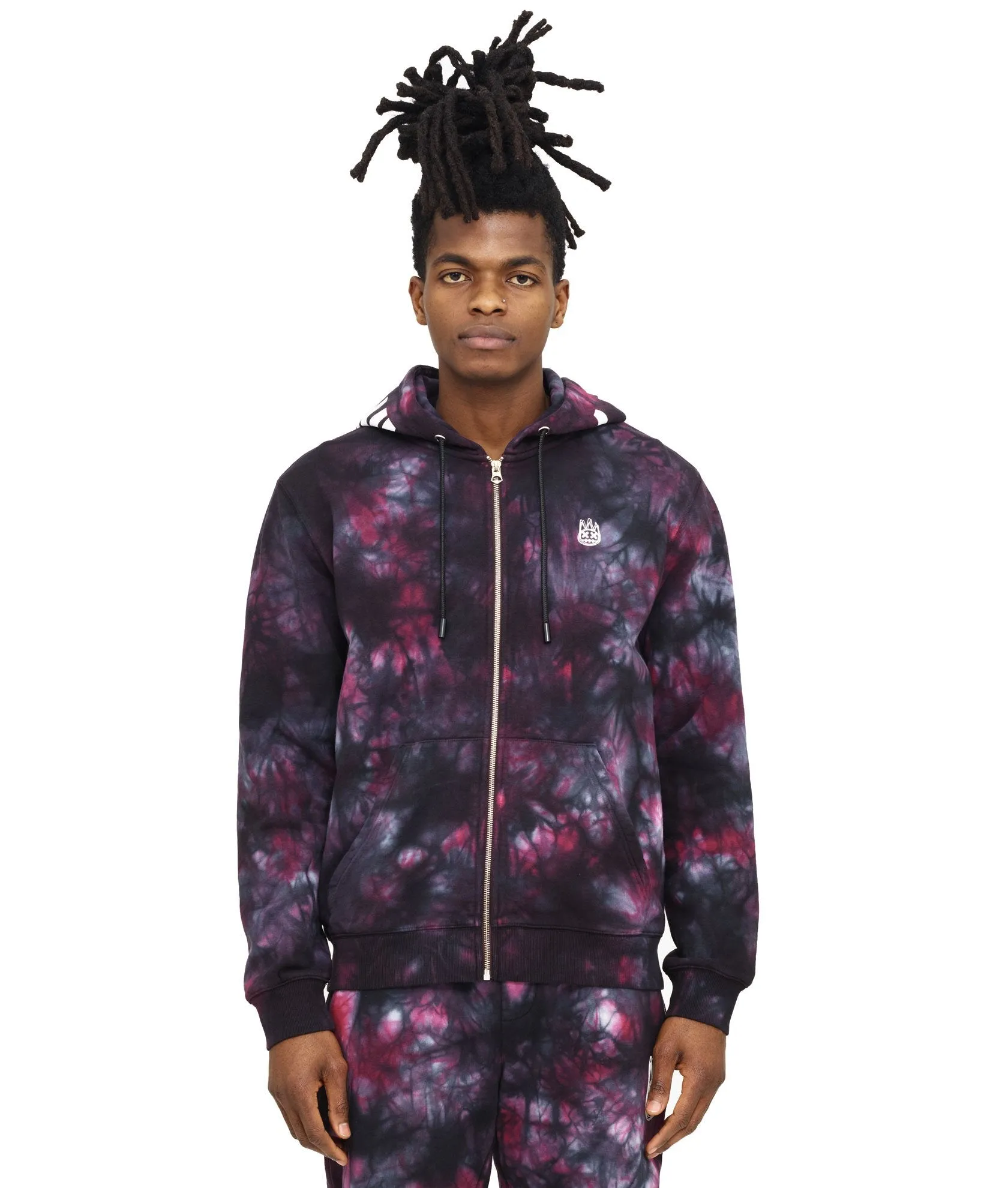 Cult of Individuality Men's Tie Dye Zip Hoodie Sweatshirt