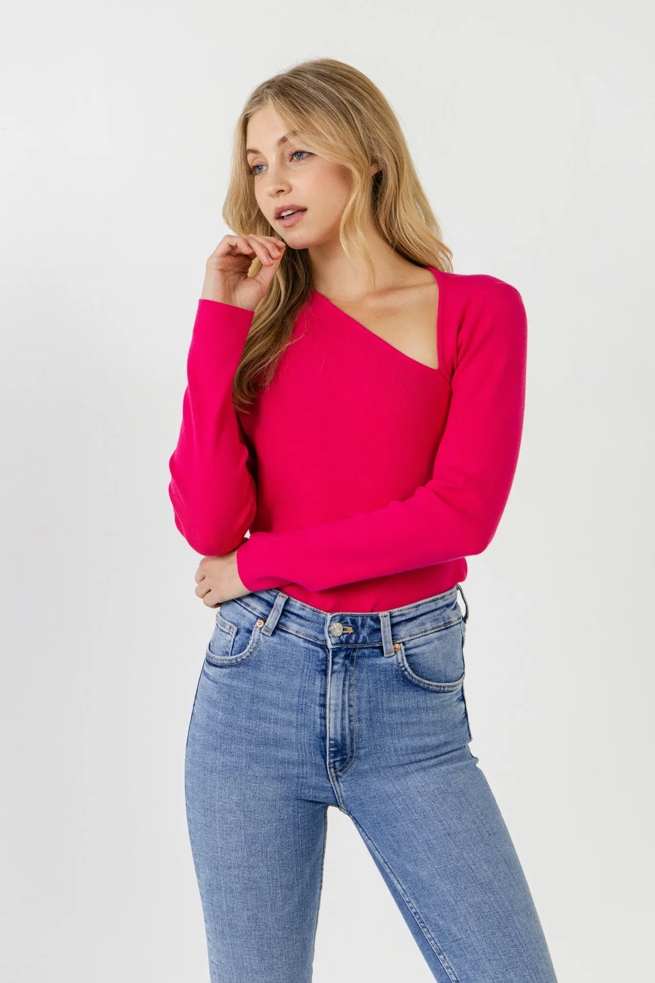 Cut out Long Sleeve Knit Top