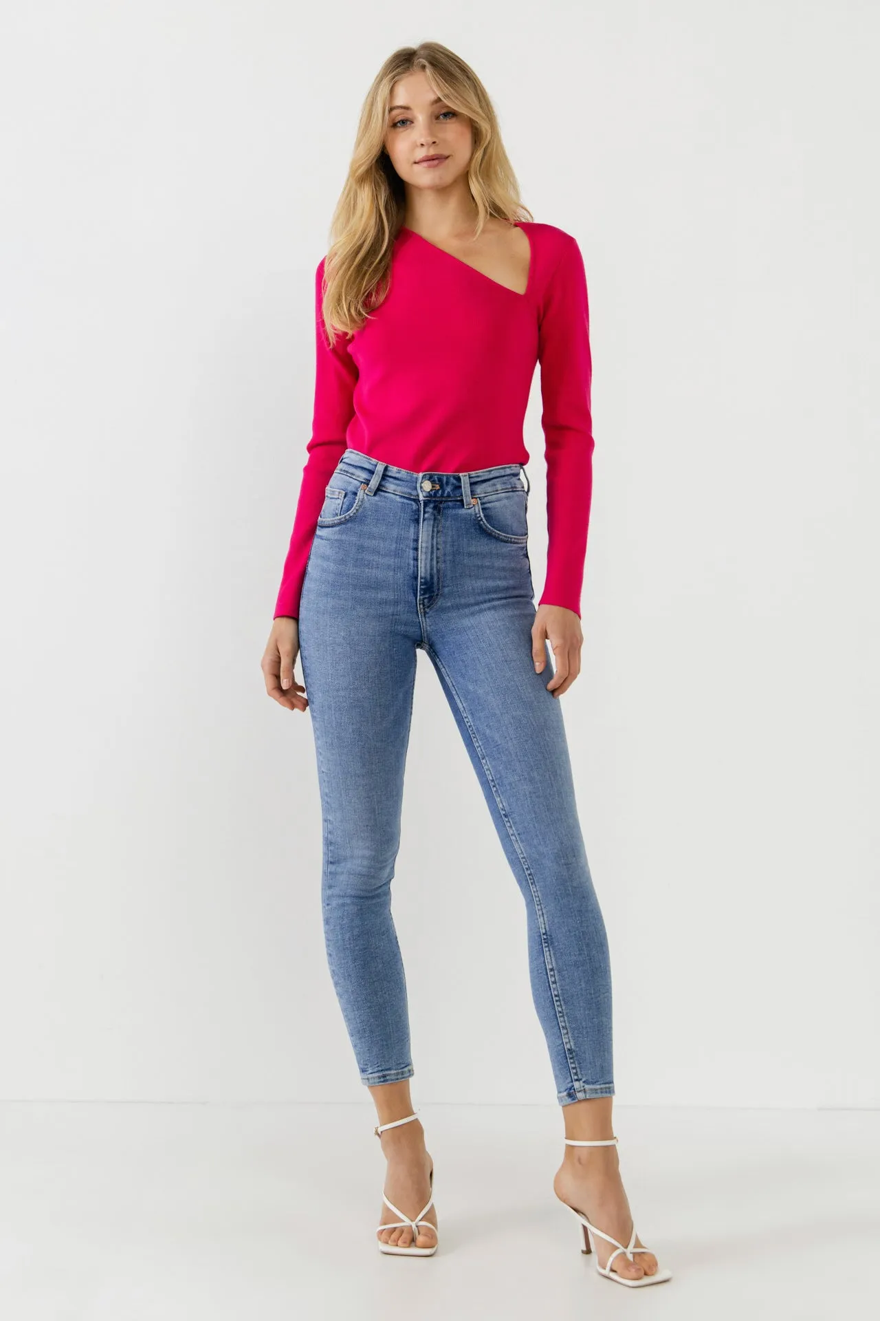 Cut out Long Sleeve Knit Top