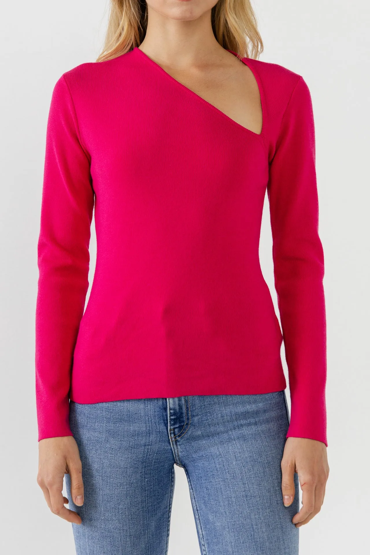 Cut out Long Sleeve Knit Top