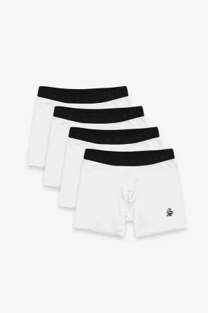 Emblem Boxer Shorts - White (4 Pack)