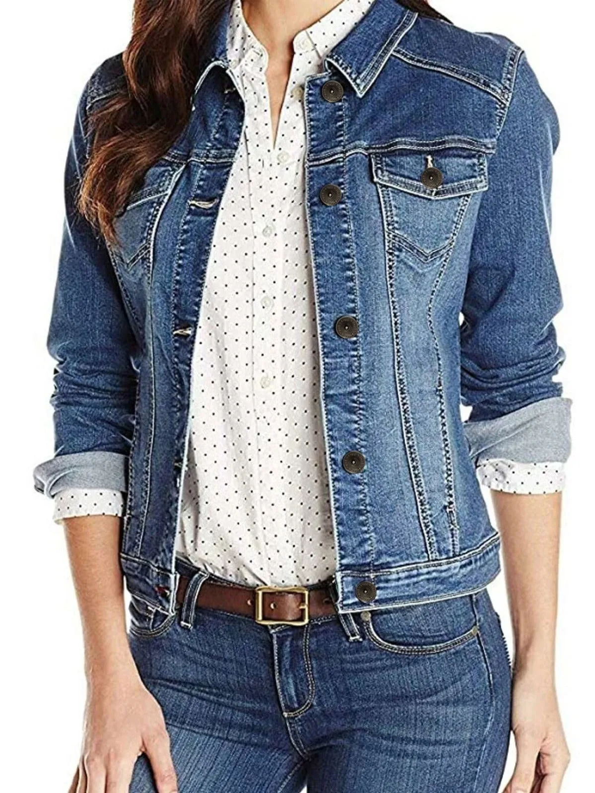 Enzo | Womens Classic Denim Jacket