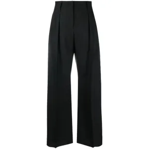 Ferragamo High-waisted Wide-leg Trousers Black