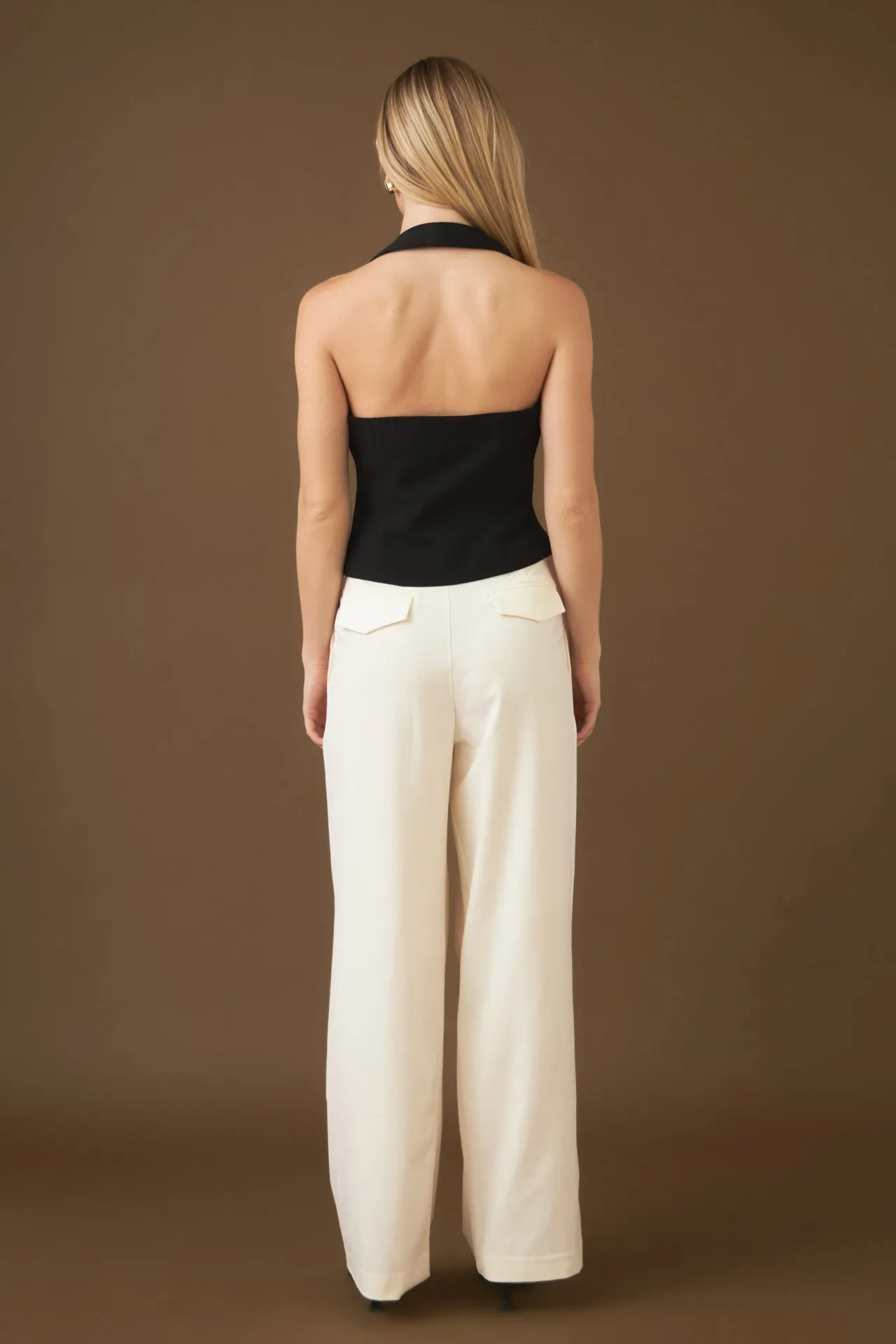 FRONT PLEAT WIDE TROUSERS