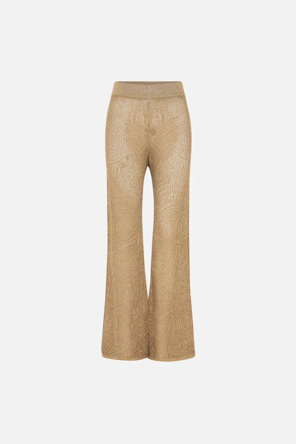 Gold Pointelle Knit Pant