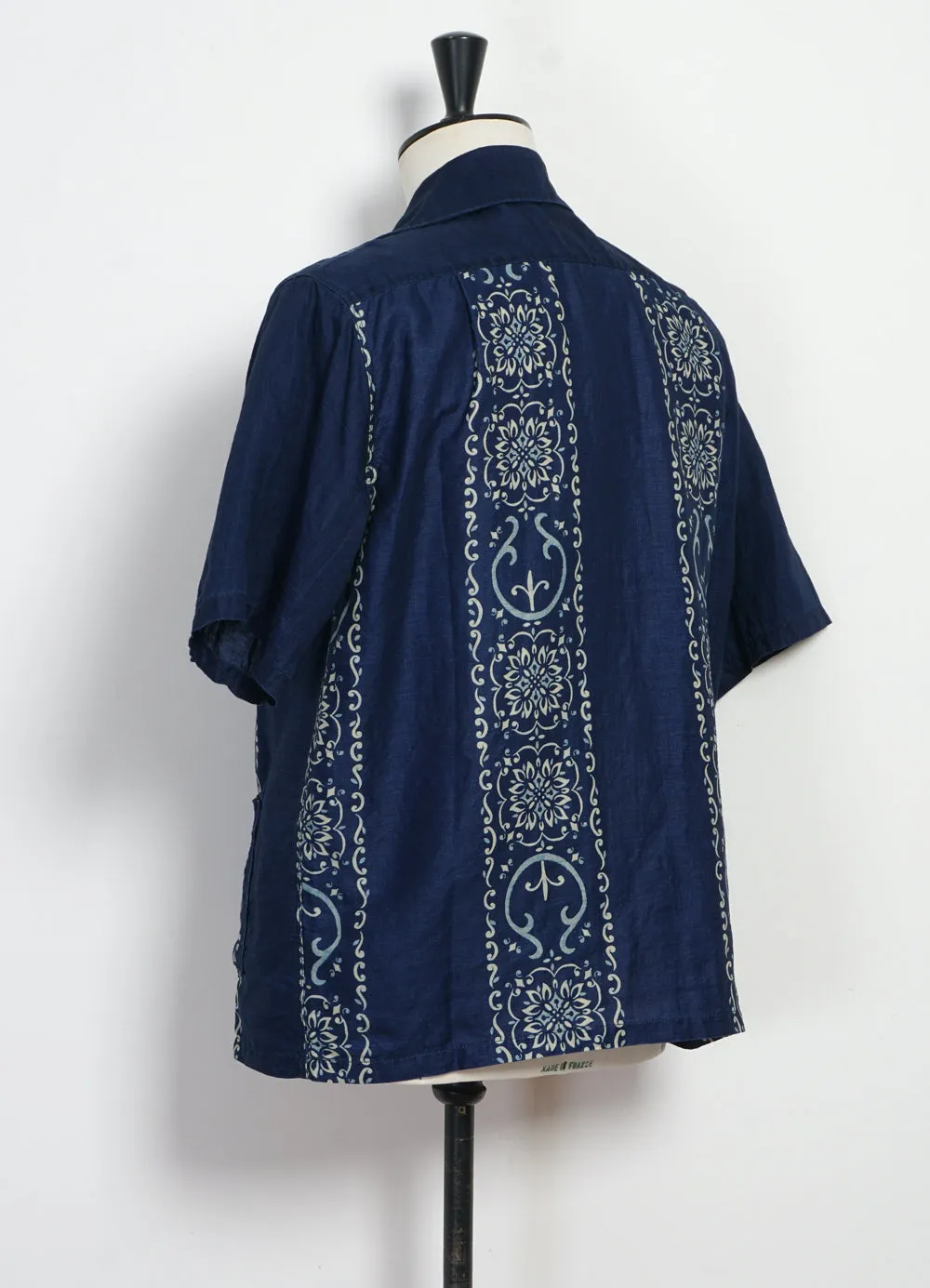 HAVANANAJA WRANGLE | French Cloth Linen Cuba Shirt | Indigo/Ecru