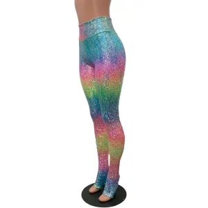 Holographic Rainbow Stirrup Leggings