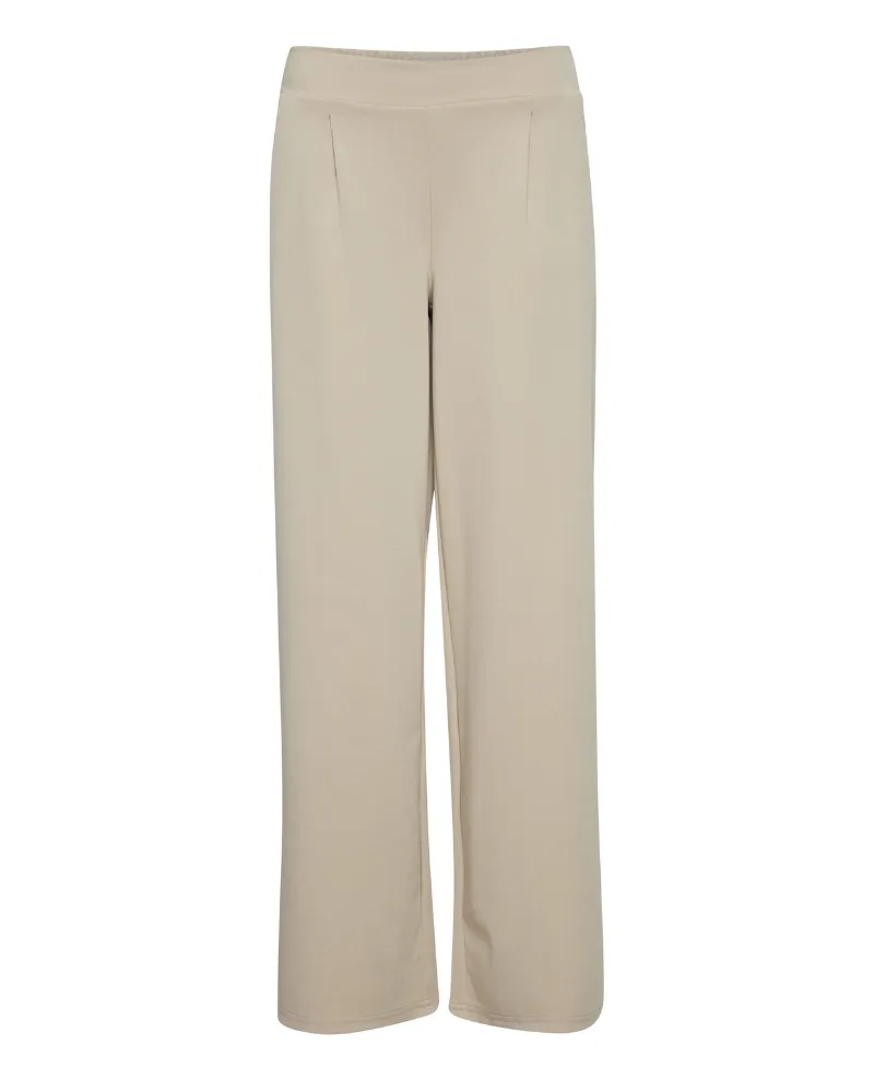 Ichi Kate Doeskin Long Wide Leg Trousers