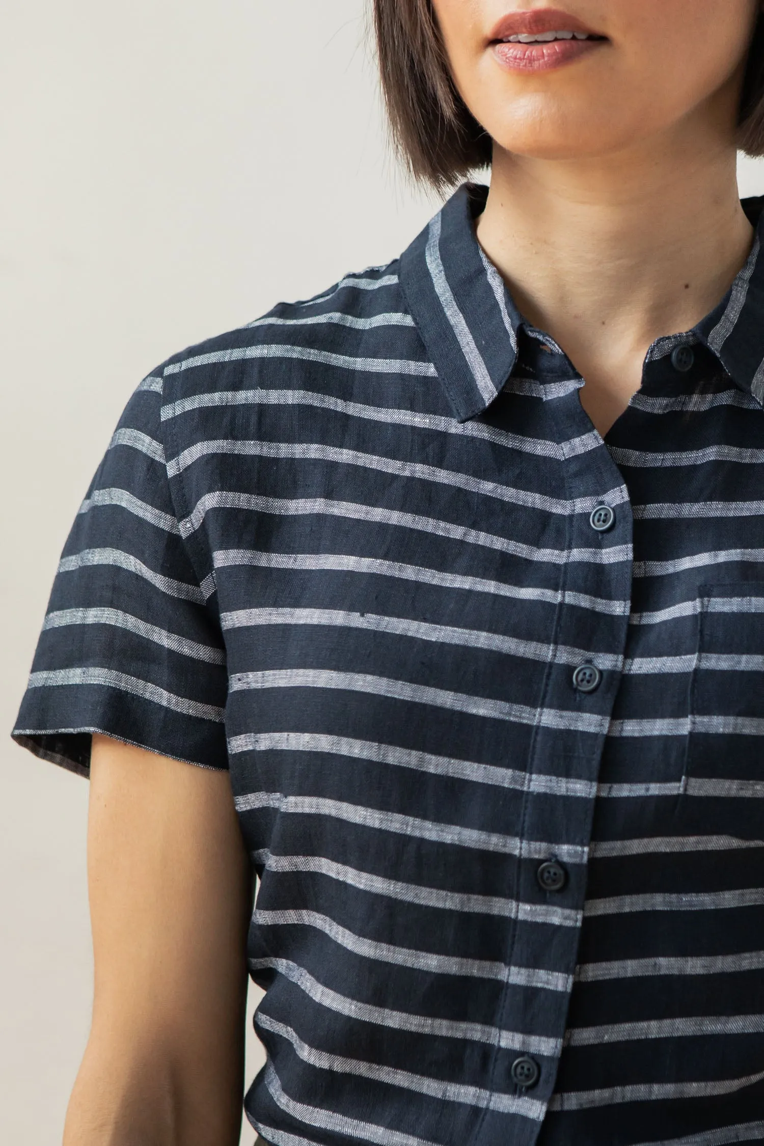 Lana Shirt / Navy Stripe