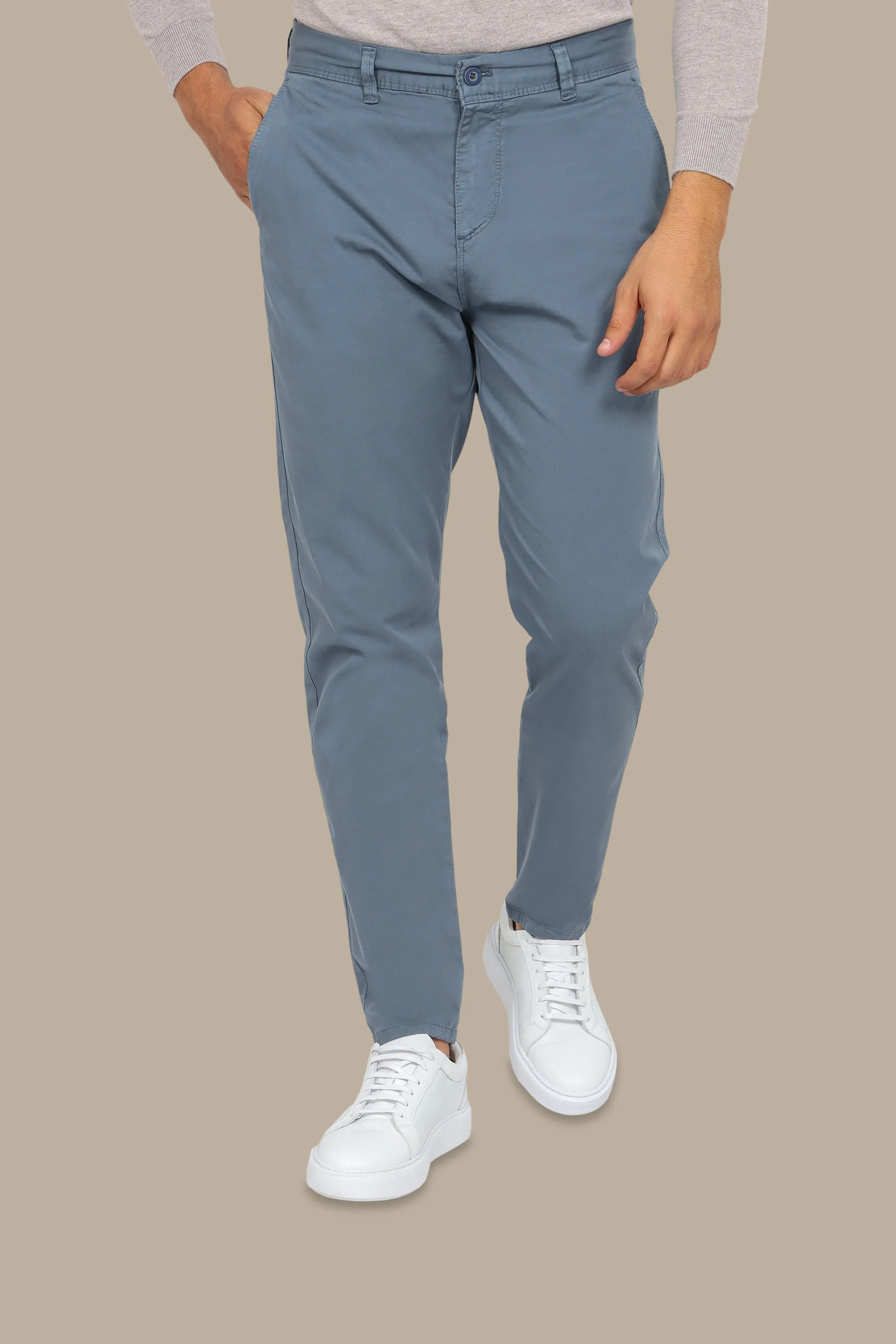 Light Blue Plain Chinos