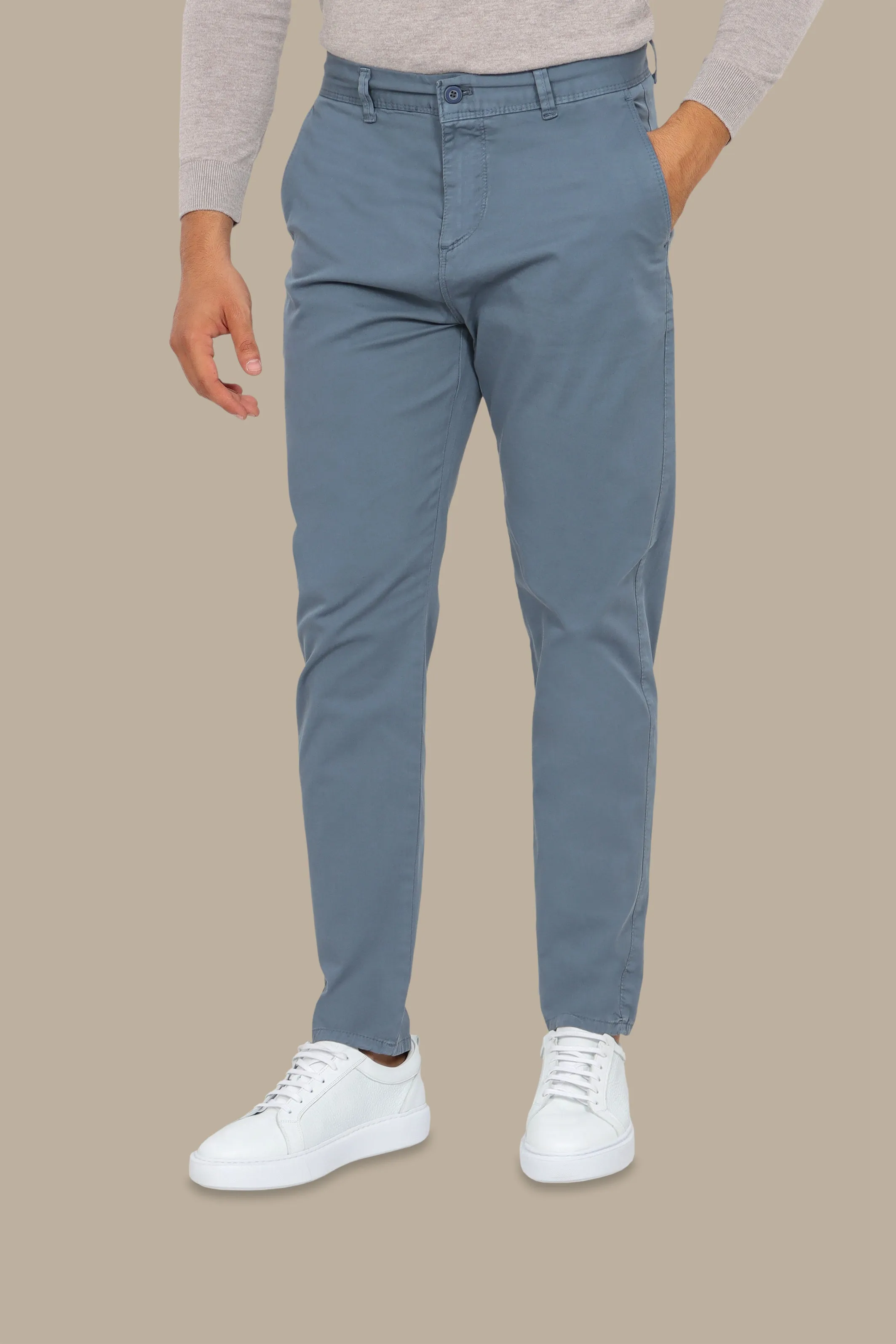 Light Blue Plain Chinos