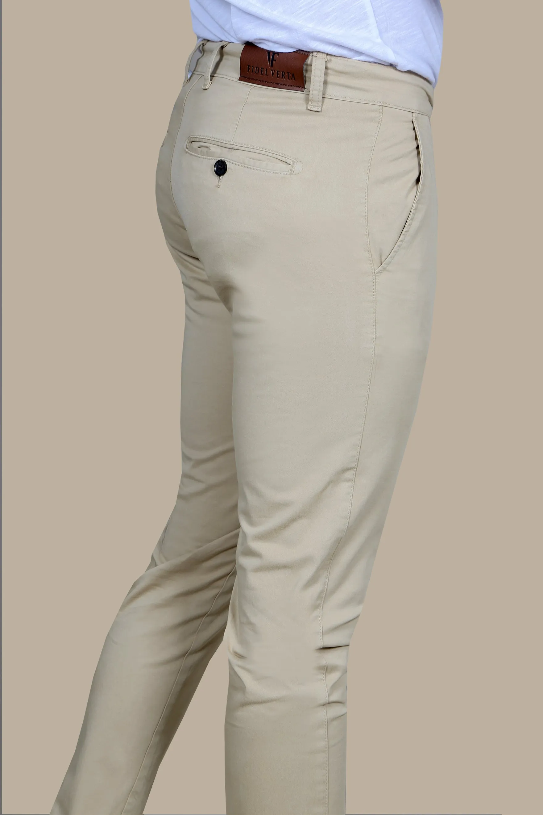 Modern Elegance: Slim Fit Beige Chinos