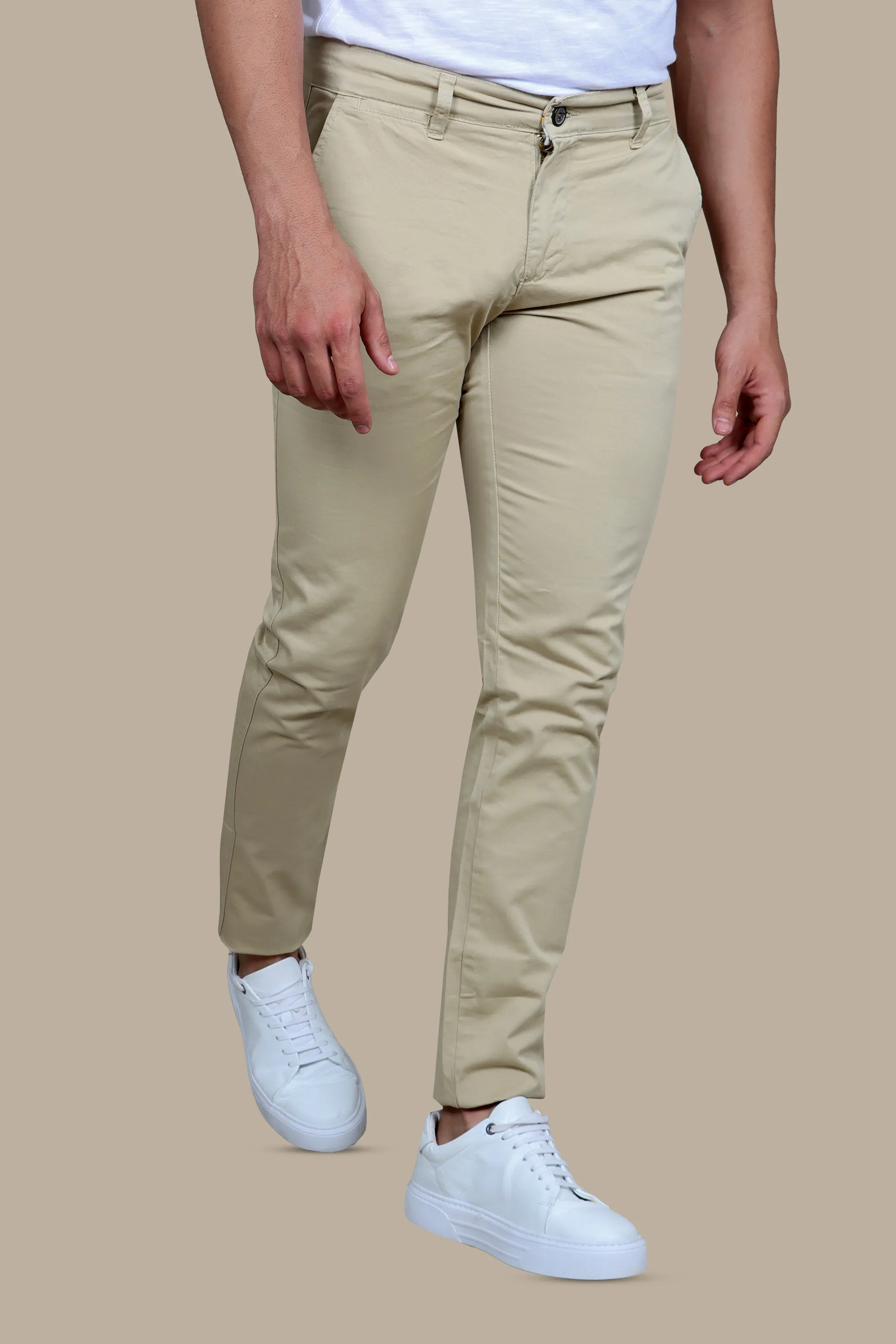 Modern Elegance: Slim Fit Beige Chinos