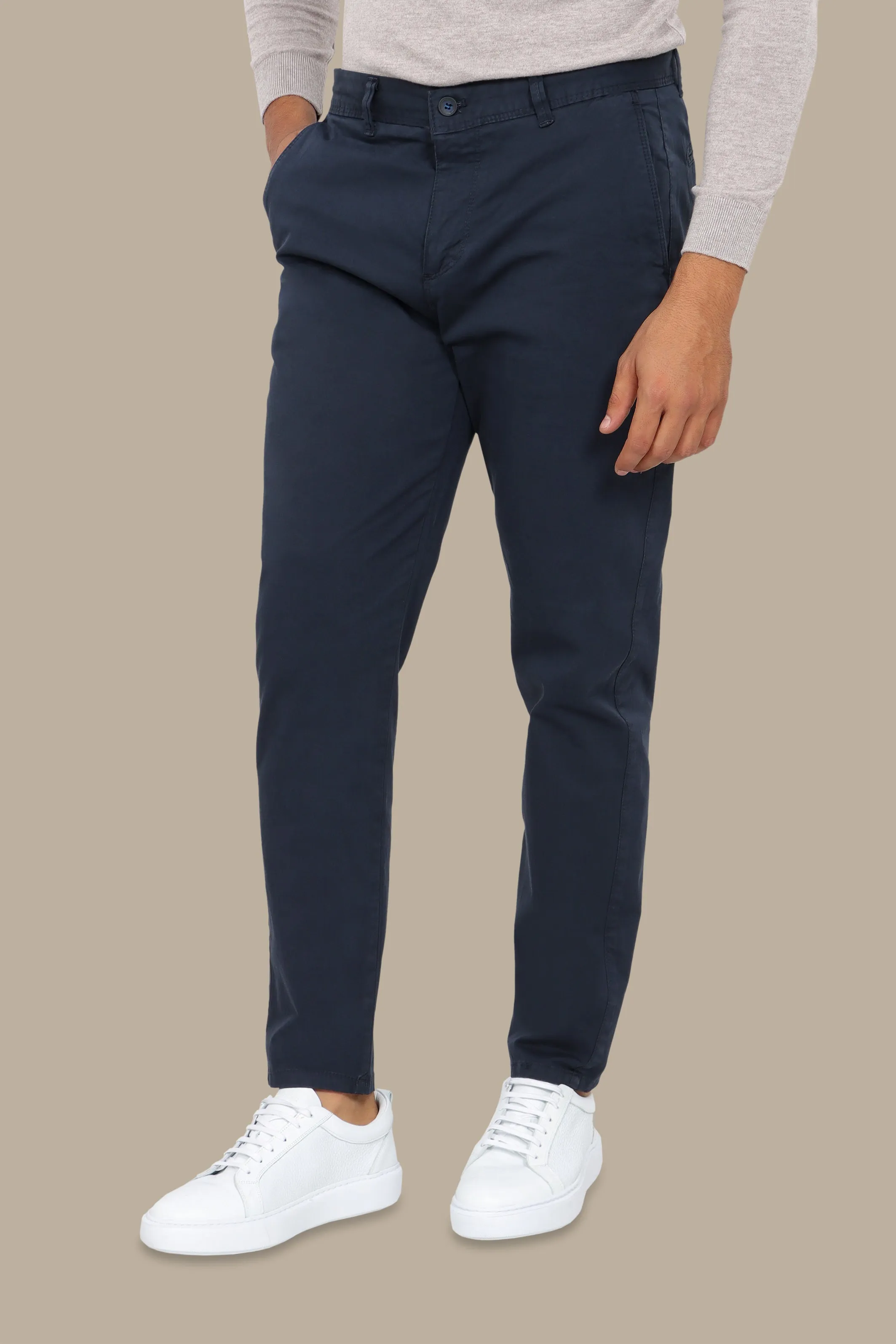 Navy Plain Chinos