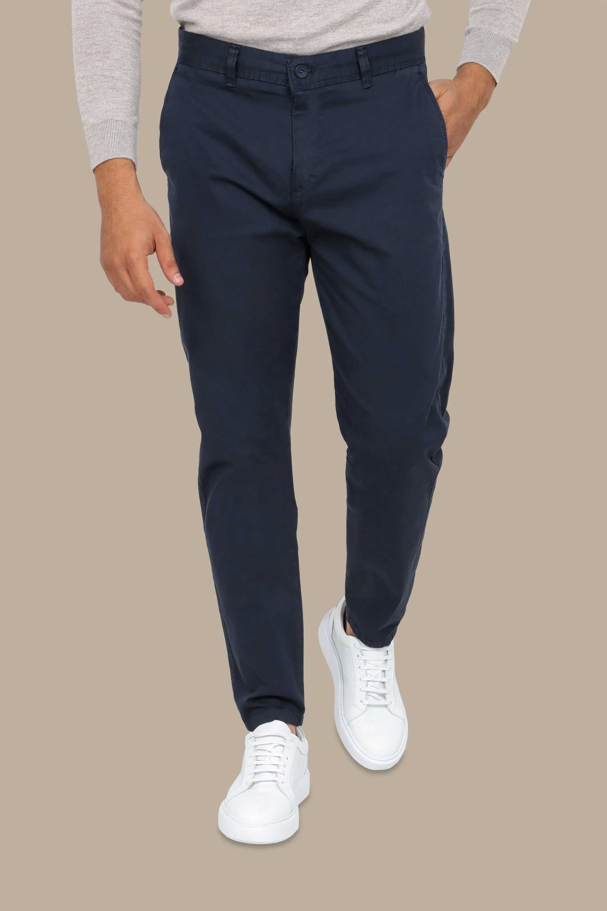 Navy Plain Chinos