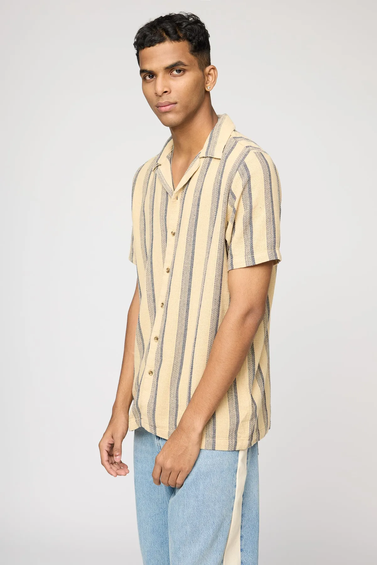 Oak Stripe Men's Short Sleeve Shirt