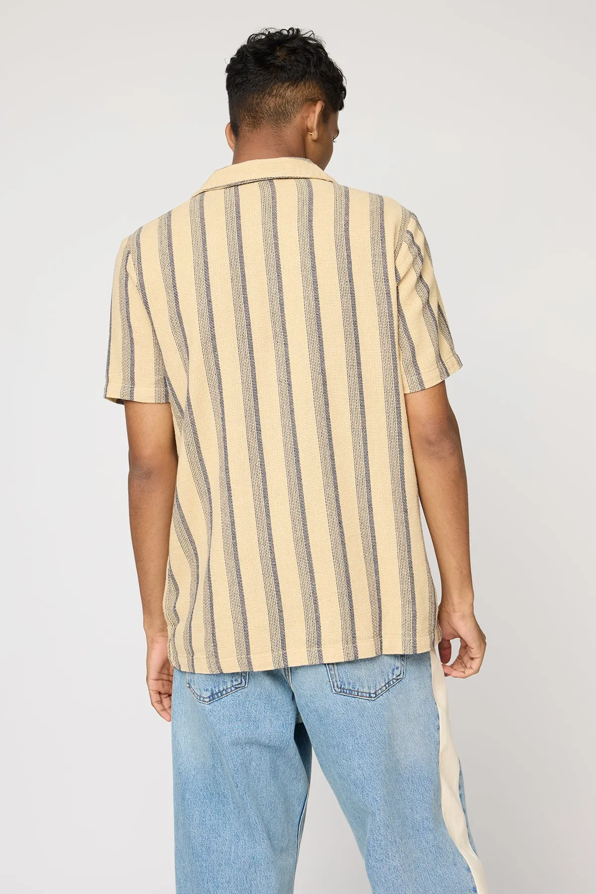 Oak Stripe Men's Short Sleeve Shirt