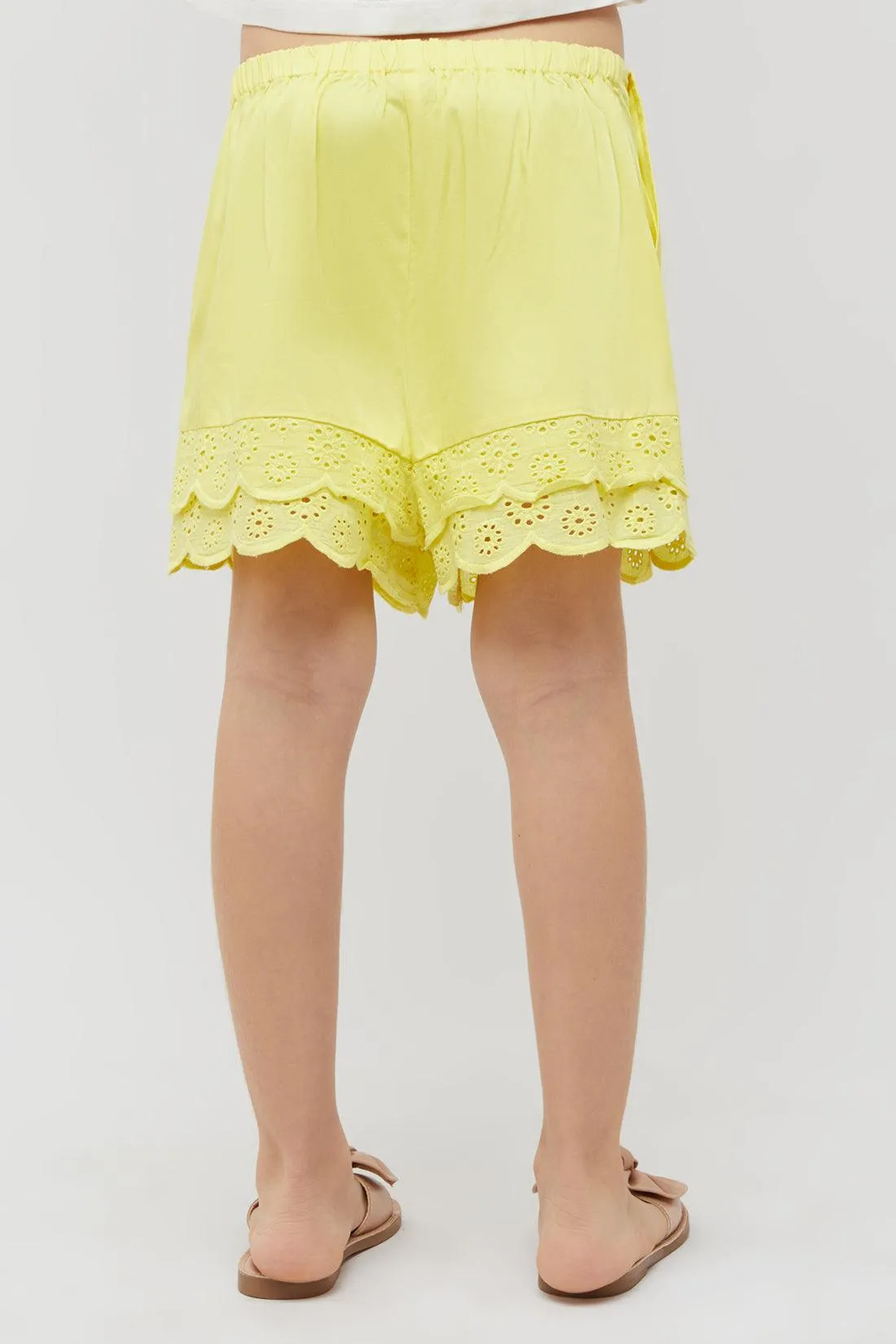 One Friday Yellow Lace Shorts