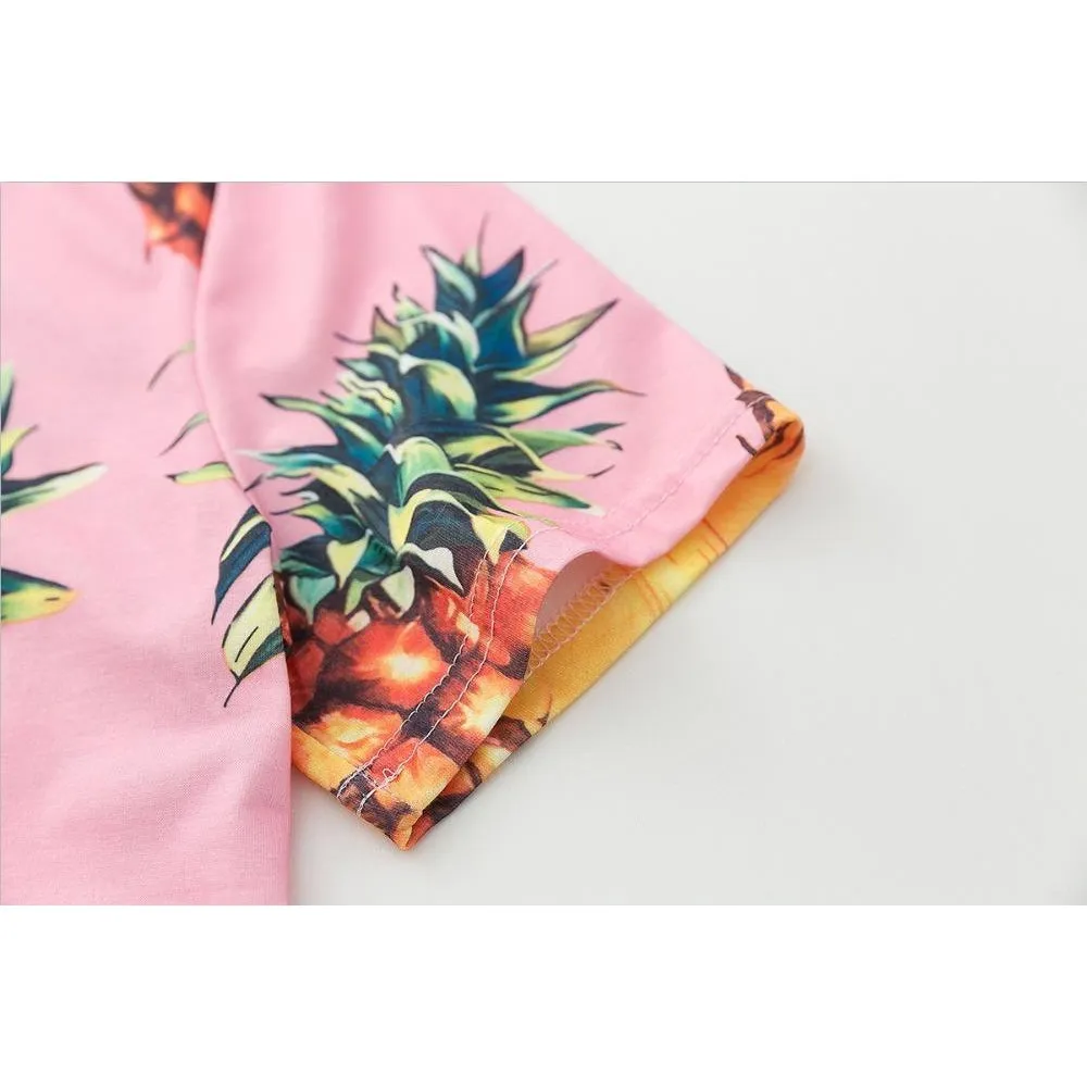 Pineapple Printed with Sequines Summer Tees