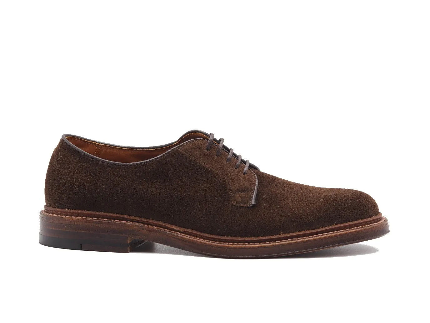 Plain Toe Blucher Dark Brown Suede