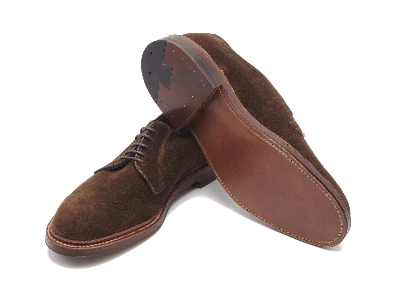 Plain Toe Blucher Dark Brown Suede