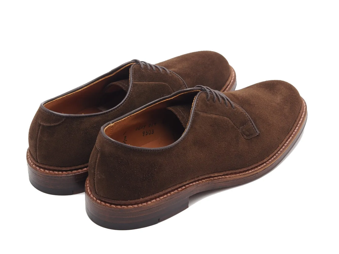 Plain Toe Blucher Dark Brown Suede