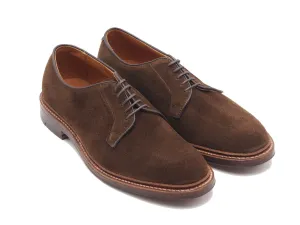 Plain Toe Blucher Dark Brown Suede