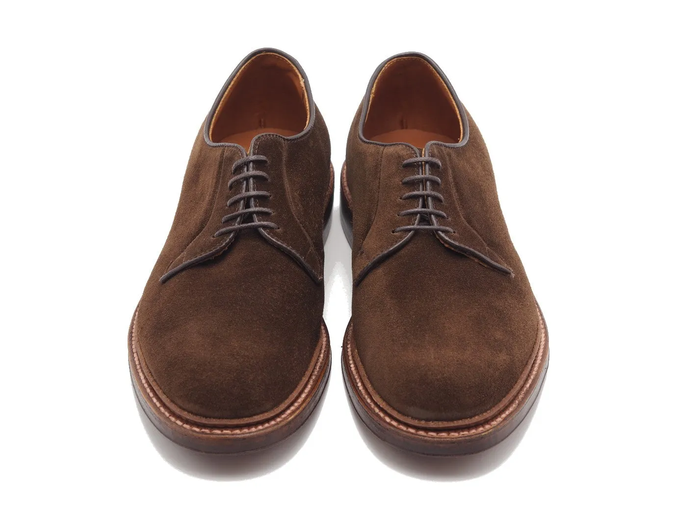 Plain Toe Blucher Dark Brown Suede