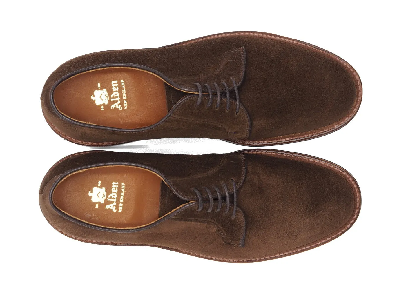 Plain Toe Blucher Dark Brown Suede